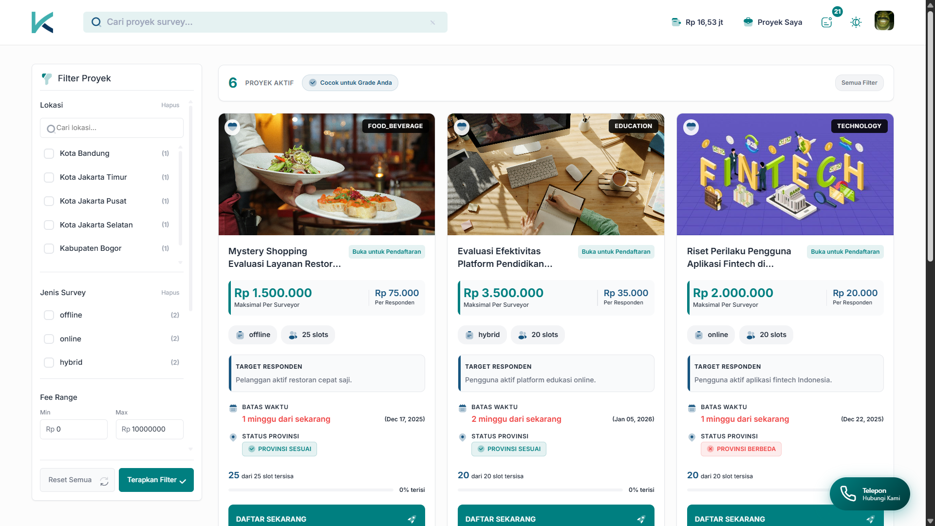 Platform Proyek Klarika